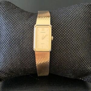 VTG Seiko Lassale 2E50-5029 Gold Tone 13mm Tank Women's Watch Japan Works